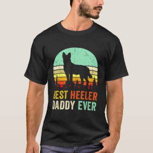 Camiseta Melhor Papai Blue Heeler do Cachorro Australian Ca