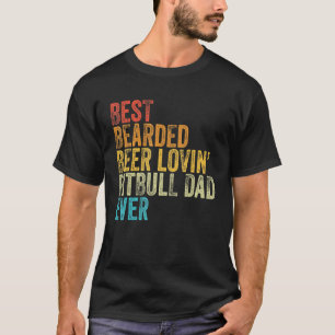 Camiseta Melhor Papai de Pitbull Barbudo Amante de Cerveja