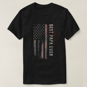 Camiseta Melhor Papai de Todos Bandeira Americana Vintage P