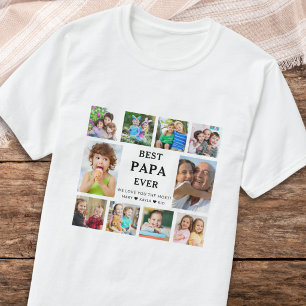 Camiseta Melhor Papai de Todos os Tempos Colagem de 10 Foto