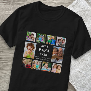 Camiseta Melhor Papai de Todos os Tempos Netos 10 Colagem d