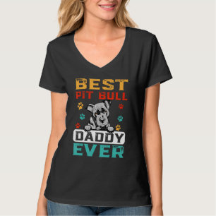 Camiseta Melhor Papai Pit Bull de Todos os Tempos Para Pai