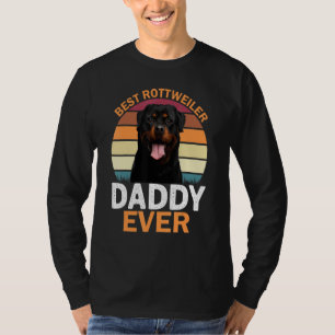 Camiseta Melhor Papai Rottweiler de Todos os Tempos Dia dos