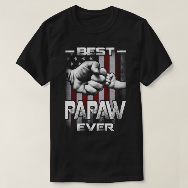 Camiseta Melhor PAPAW Sist-bump Sinalizador dos EUA (Frente do Design)