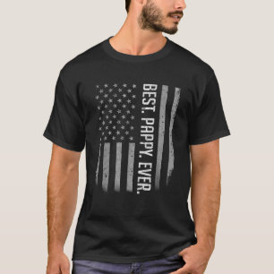 Camiseta Melhor Pappy Alguma Bandeira Americana Dotada Pelo