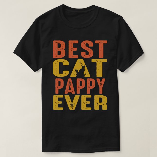 Camiseta Melhor PAPPY Cat Retro Vintage (Frente do Design)
