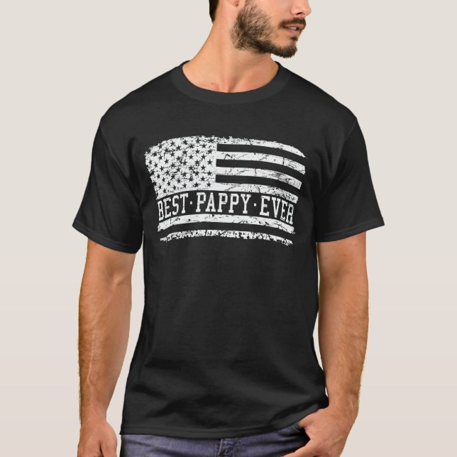 Camiseta Melhor Pappy Já Veio A Bandeira Dia de os pais Avô (Frente)