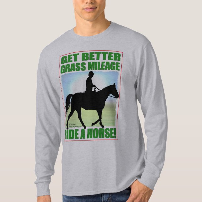 Camiseta Melhor passeio da milhagem da grama um cavalo (Frente)