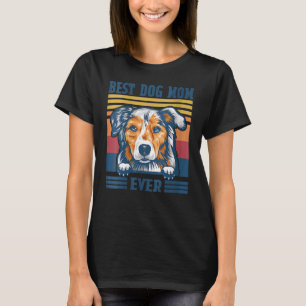 Camiseta Melhor Pastora Australiana Mãe de Cachorro Mãe