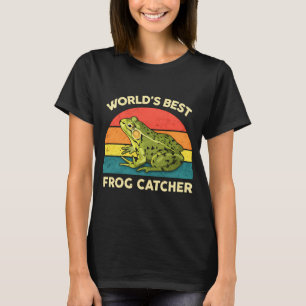 Camiseta Melhor Pegador de Rãs do Mundo Vintage Pôr do Sol