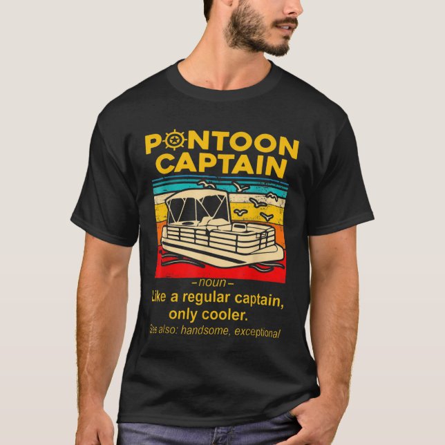 Camiseta Melhor Pontoon Engraçado Capitão Definição Ponto B (Frente)