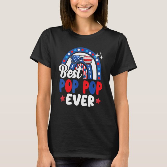 Camiseta Melhor Pop de Pop Nunca Arco-Íris Óculos de sol Us (Frente)