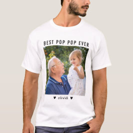 Camiseta Melhor Pop de Pop Nunca Foto De Avô E Avô