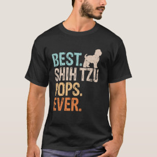 Camiseta Melhor Pop Shih Tzu Cachorro Por Cachorro Vovô Eng