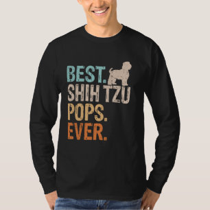 Camiseta Melhor Pop Shih Tzu Cachorro Por Cachorro Vovô Eng