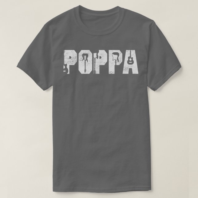 Camiseta Melhor Poppa Alvorada Sobre Violão Guitarista (Frente do Design)