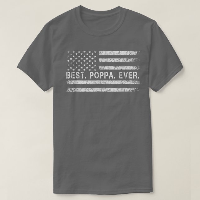 Camiseta Melhor Poppa Ever America Flag Presente para Homen (Frente do Design)