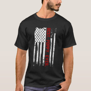 Camiseta Melhor Poppy Ever American Usa Flag Fatherâ€™S Day