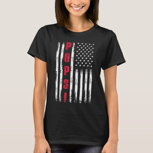 Camiseta Melhor Popsi Dos Eua Sinalizador Para Stepdad Fath (Frente)