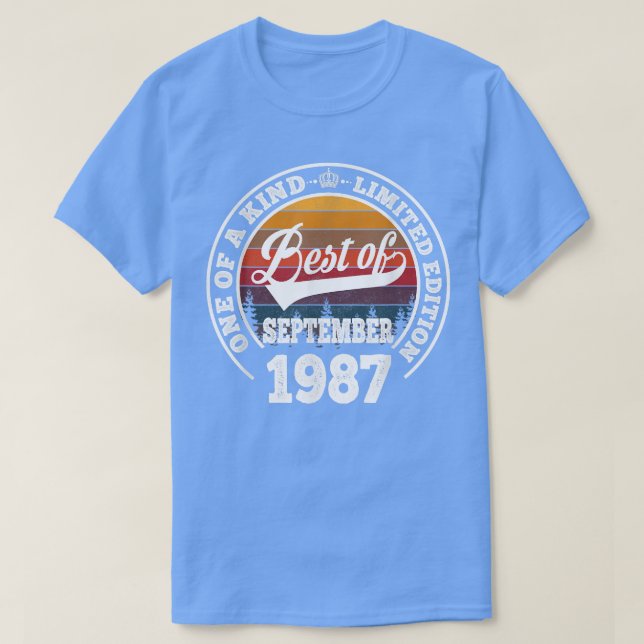 Camiseta Melhor Presente De 35 Anos De Setembro De 1987 (Frente do Design)