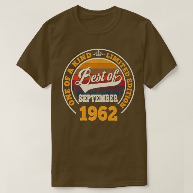 Camiseta Melhor Presente De 60 Anos De Setembro De 1962 (Frente do Design)