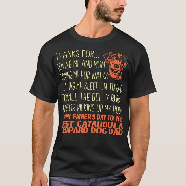 Camiseta Melhor Presente de Dia de os pais de Cão-Leopardo- (Frente)