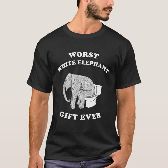 Camiseta Melhor Presente de Elefante Branco Alguma Vez Pres (Frente)