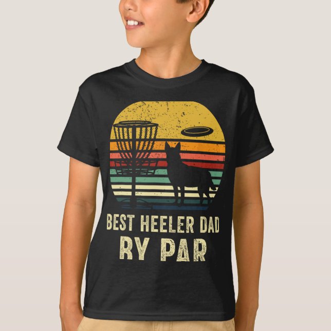 Camiseta Melhor Presente para Pai Cachorro Red Blue Heeler  (Frente)