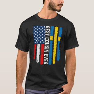Camiseta Melhor Primo De Bandeira Americana E Suecia