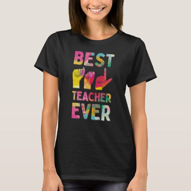 Camiseta Melhor Professor de ASL de Todos (Frente)