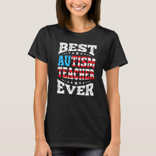 Camiseta Melhor Professor de Autismo 4º Quatro de Julho EUA