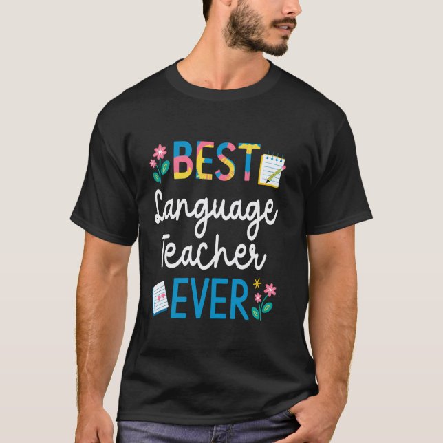 Camiseta Melhor Professor de Idiomas de Todos os Tempos Ado (Frente)