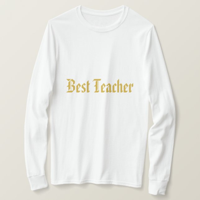 Camiseta Melhor Professora Branca - Camisa-T (Frente do Design)