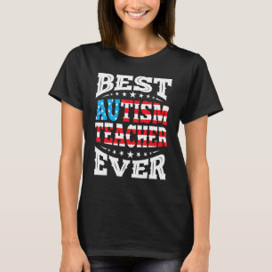 Camiseta Melhor Professora De Autismo 4 De Julho Nos Estado