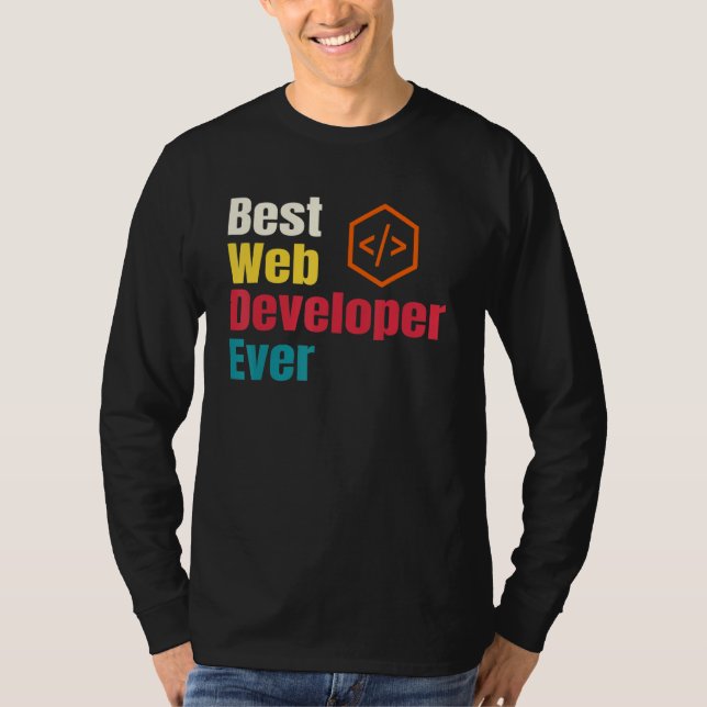 Camiseta Melhor Programador de Site de Desenvolvedor Web Co (Frente)