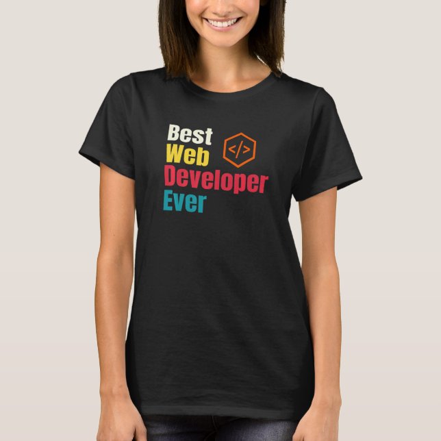 Camiseta Melhor Programador de Site de Desenvolvedor Web Co (Frente)