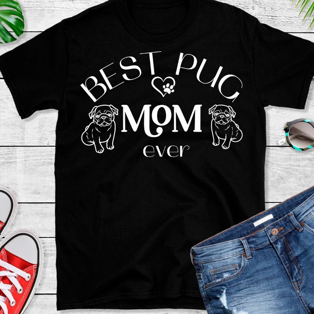 Camiseta Melhor Pug Mãe Cachorro Cachorro Cão T-Shirt (Criador carregado)