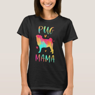 Camiseta Melhor Pug Mãe Nunca Hippie Cão-Mãe Pug