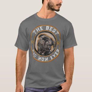Camiseta Melhor Pug Mamãe Negra Pugs Proprietária Mãe Vinta