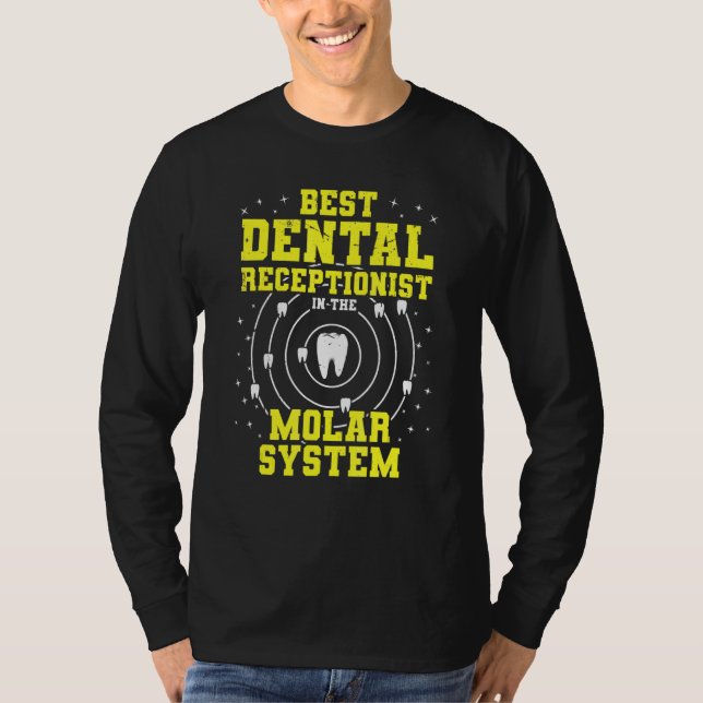 Camiseta Melhor Recepcionista Dental No Sistema Molar Den (Frente)
