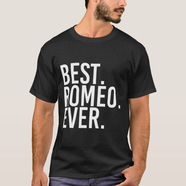 Camiseta Melhor. Romeu. Nunca. Gi De Piada De Nome Personal (Frente)