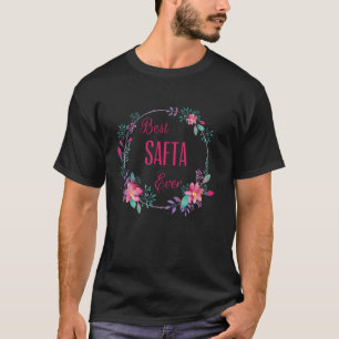 Camiseta Melhor Safta de Sempre Com Tia Avó Diversão Floral