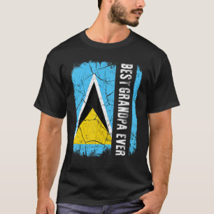 Camiseta Melhor Santo Lucian Avô Ever Santo Lucia Flag Fa