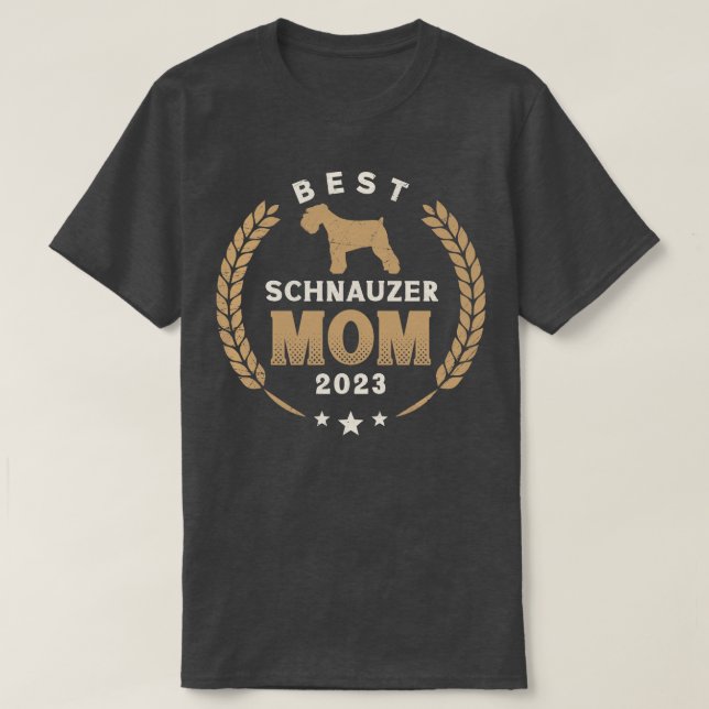 Camiseta Melhor Schnauzer Mãe 2023 Cachorro Esquisito Laure (Frente do Design)
