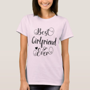 Camiseta Melhor Script Mínimo de Tipografia de Namorada Nun