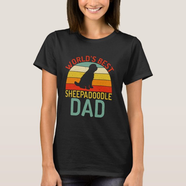 Camiseta Melhor Sheepadoodle Pai Sheepadoodle do Mundo (Frente)