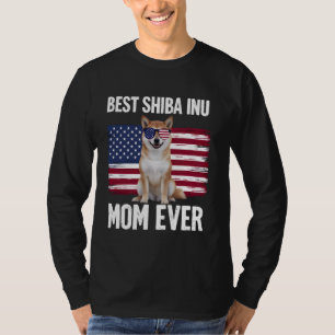 Camiseta Melhor Shiba Inu Mãe Em 4 de julho Cão Patriótico