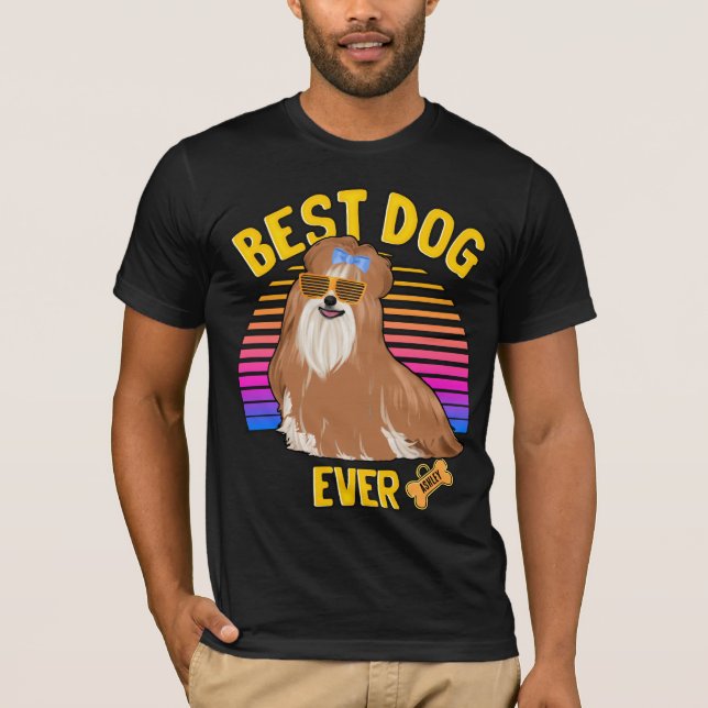 Camiseta Melhor Shitzu Dog Ever Retro (Frente)