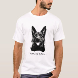 Camiseta Melhor Silohuette Alemã Shepard B&W