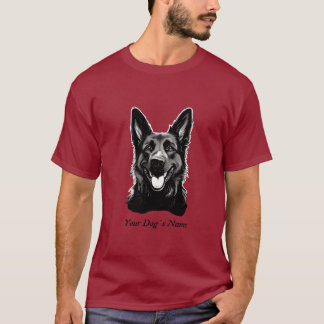Camiseta Melhor Silohuette Alemã Shepard B&W